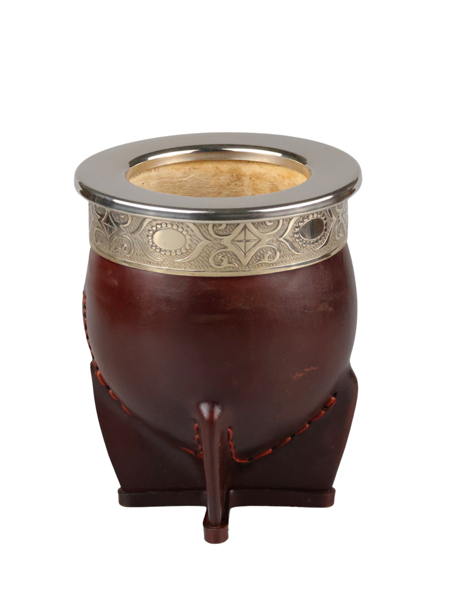 Coupe impériale en maté faite à la main | cuir + argent allemand